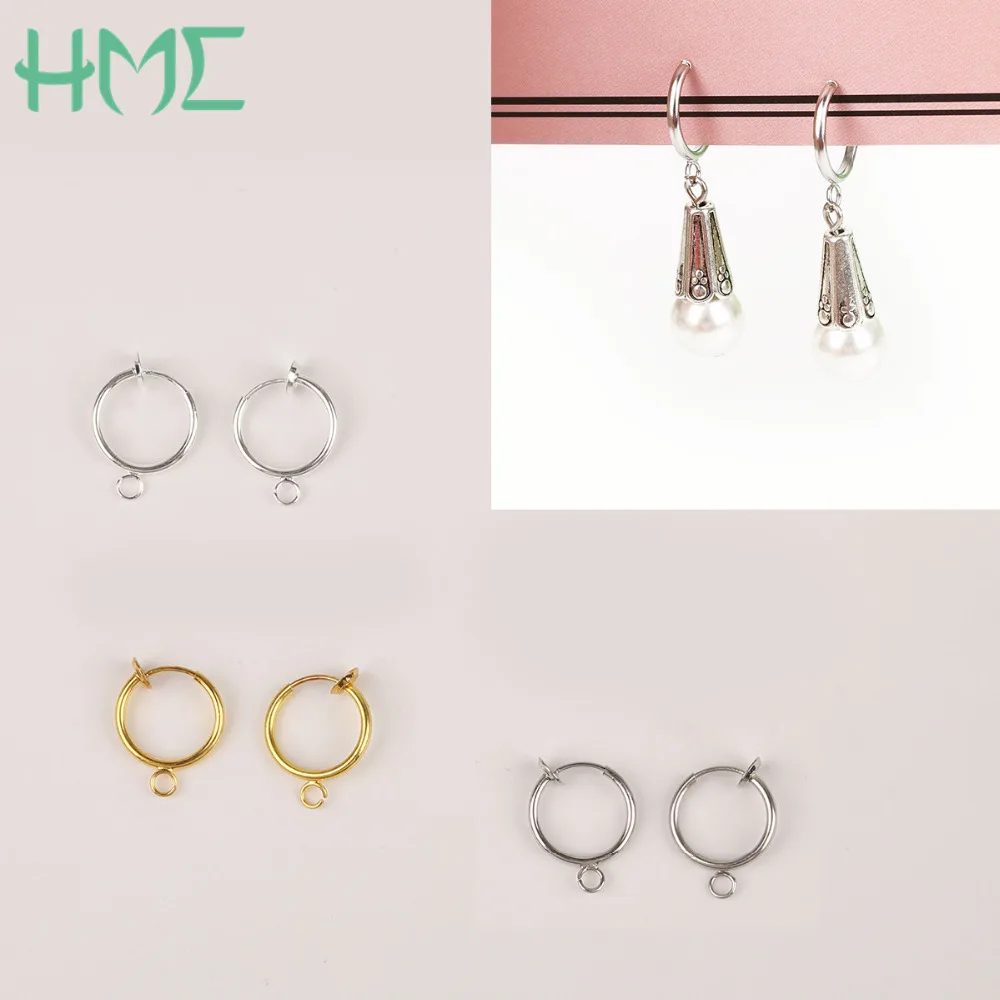 4-20pcs Gold Color Rhodium Non Piercing Screw Round Ear Clip Earrings Clip Earrings Ear Clip Ear Accessories for DIY Earring Findings Jewelry Making