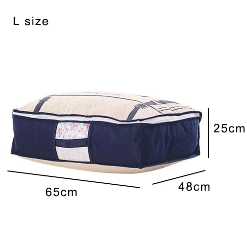 Нетканая сумка для хранения одежды органайзер для шкафа, гардероба складной одежда Стёганое Одеяло сумка для хранения постельных принадлежностей Одеяло подушка - Цвет: blue-L