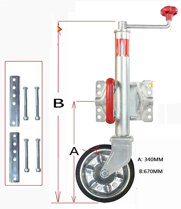 

700KG 8" wheel top roll Trailer jack support, yacht tow truck Trailer support with leg, pulley jack Automotive traction