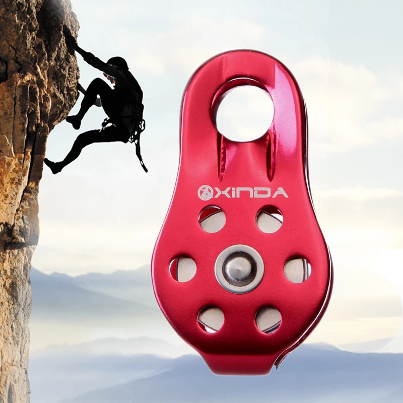 20KN Aluminum Alloy Fixed Side Rope Pulley Carabiner Rock Climbing Arborist Gear