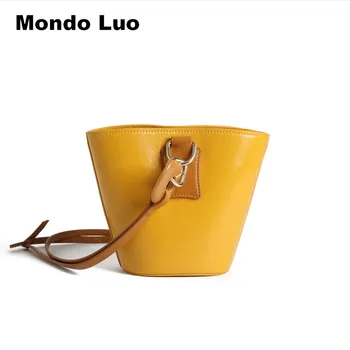 

2018 SUMMER CUTE BRIGHT COLOR HANDLE BAG VINTAGE FASHION BUCKET SMALL BAG