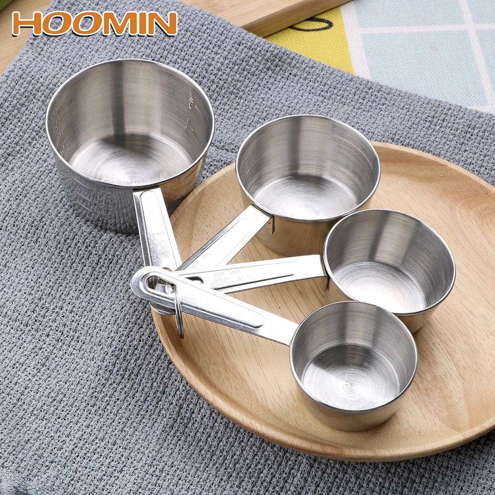 

HOOMIN Baking Tools 4Pcs/Set Measuring Cup for Flour Food Coffee Cooking Measuring Tools Kichen Accessories with Scale