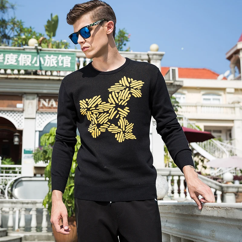 LIONPAUL весна осень Англия Stylek мужские пуловеры с круглым вырезом мужской компьютерный вязаный свитер мужской цветочный узор свитера