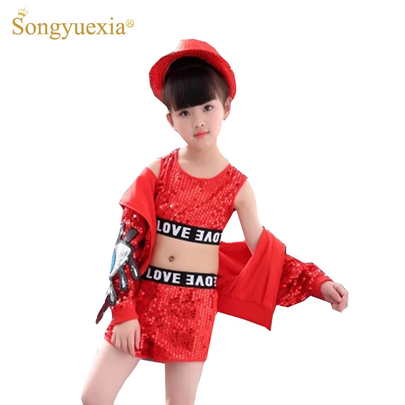 Танцевальный Костюм SONGYUEXIA для девочек современный комплект хип хоп танцев