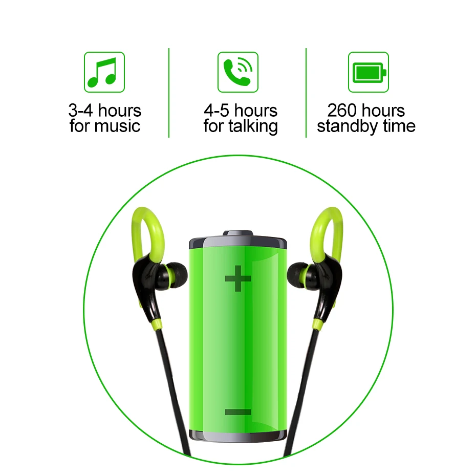 Bass Wireless Earphones Bluetooth Ear Hook Sport Running Headphone For Xiaomi iPhone Samsung Android phone Headset