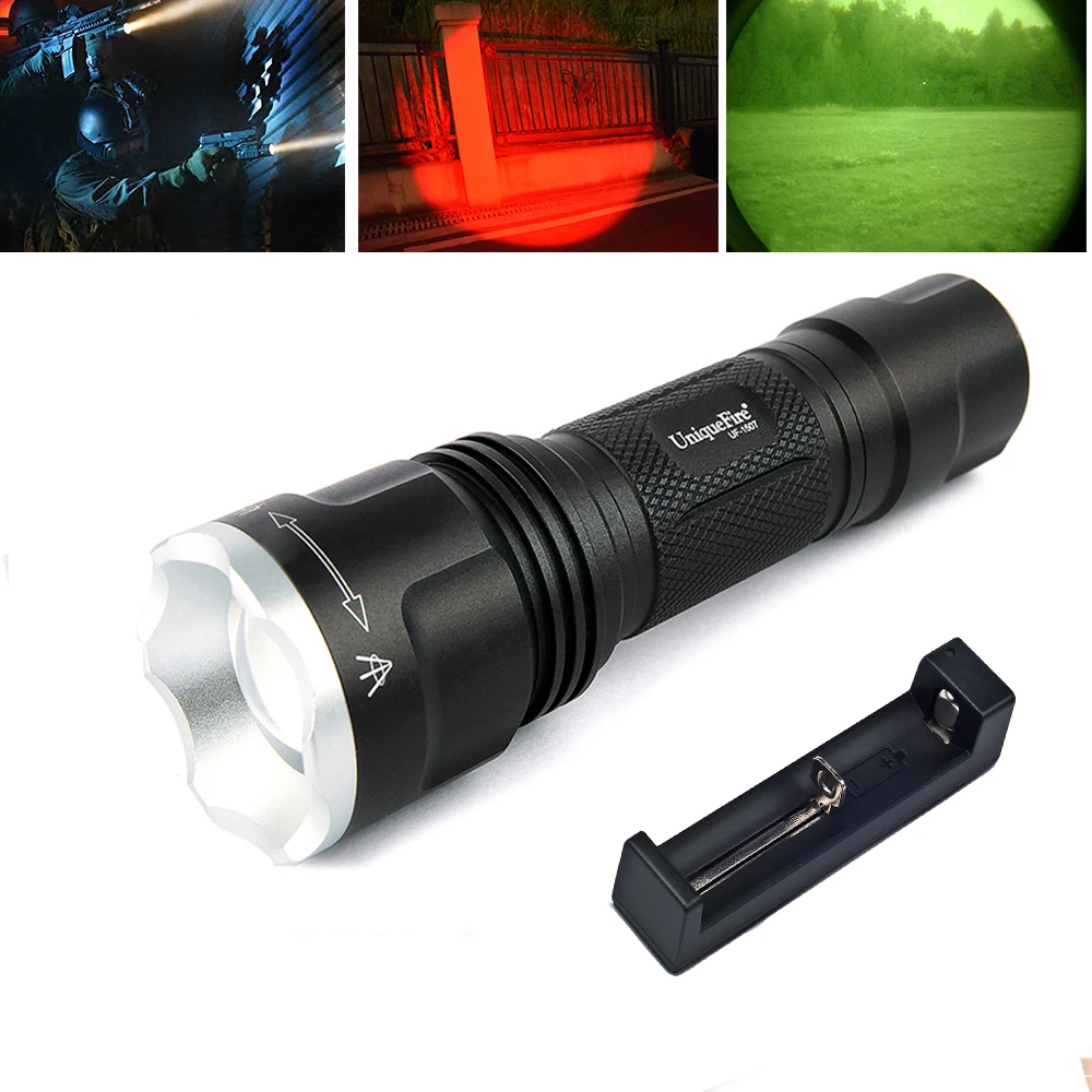 

UniqueFire Mini Flashlight UF-1507 XRE Led Aluminum Alloy Waterproof Led Lamp Torch Zoom 3 ModesTorch+18650 Charger