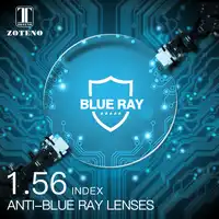 1.56 ดัชนีป้องกันฟ้าเรย์เลนส์ Monofocal Aspheric เรซิ่นวิสัยทัศน์สายตาสั้นสายตายาวสายตายาวกําหนดแว่นตาเลนส์