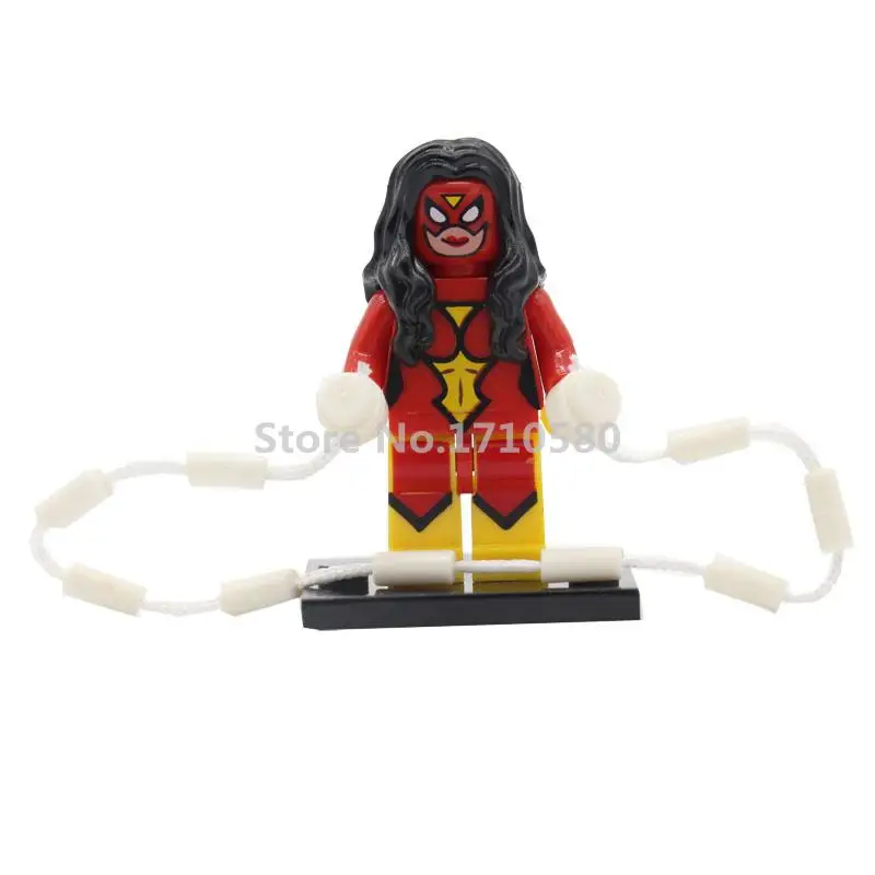 

XINH 213 Spider-Woman Minifigures Single Sale Marvel Superheroes Bunchems Lepin Building Blocks Models Mini Figures Kids Gifts