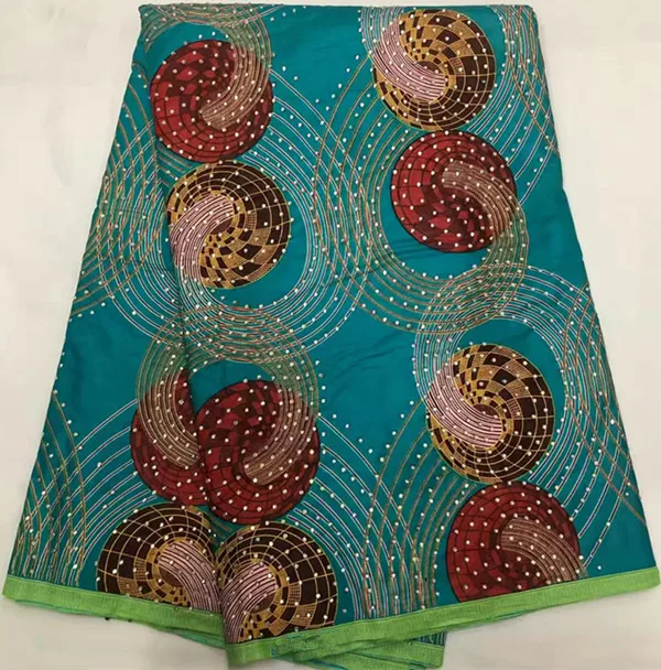 

Hot sale african fabric with stone fabrics for patchwork african wax prints fabric for dress 6yards cotton ankara fabric YN-A14