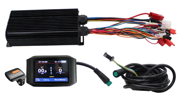 

EU DUTY FREE Ebike Exclusive Customized 36V 48V 60V 72V 1500W Programmable 50A Controller Reg Function With Color 750C Display