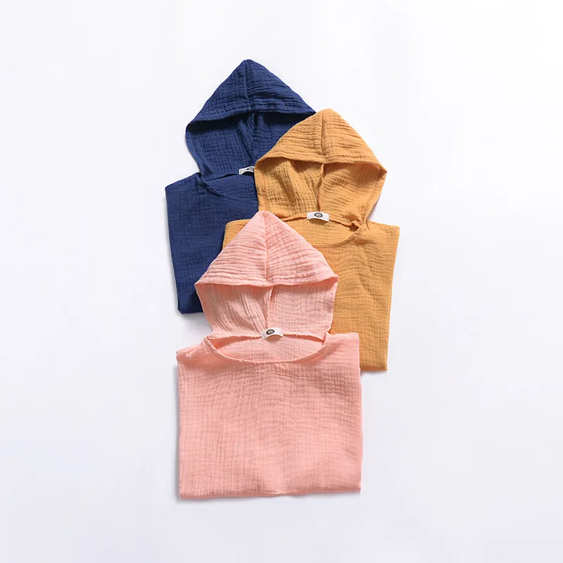 low cost  Summer Casual Cotton Toddler Long Cape Cloaks Tassel Hem Hooded Kids Shawl Outwear Loose Beach Wear