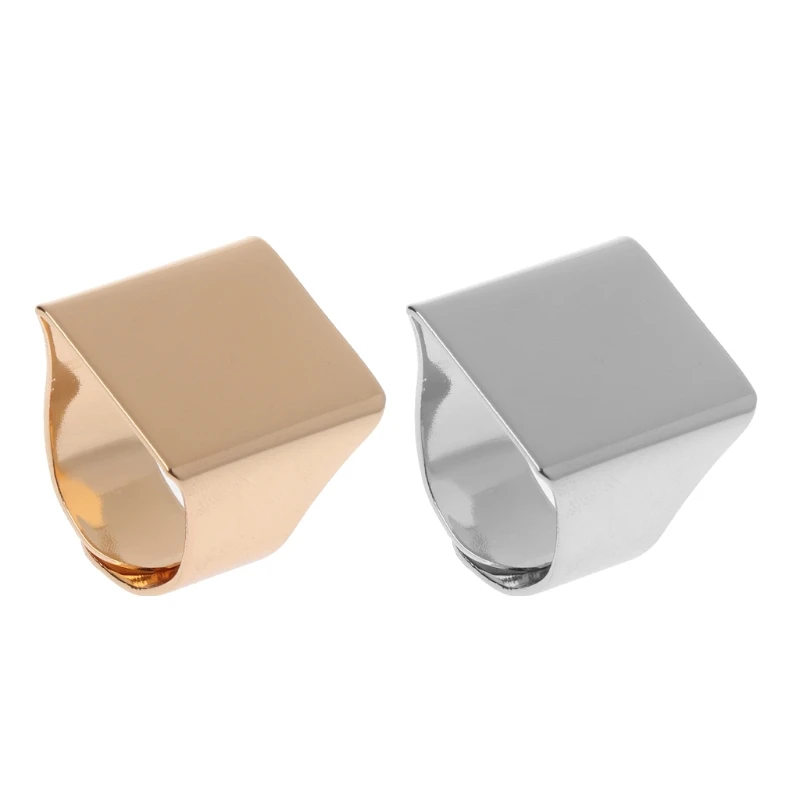 

Minimalist Stylish Plain Wide Square Ring Adjustable Brushed Simple Signet Band