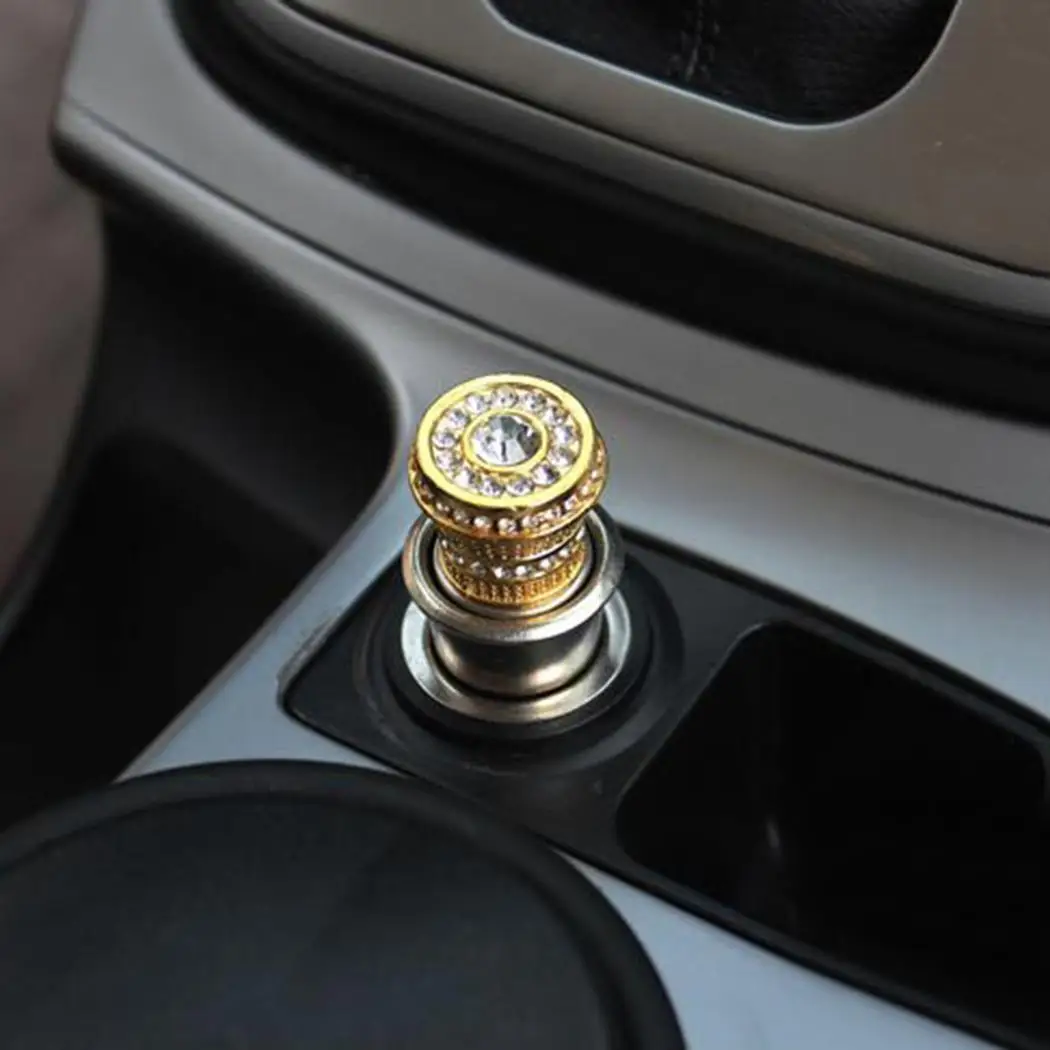 Interior Crystal Rhinestones Cigarette Lighters Auto Car Decoration