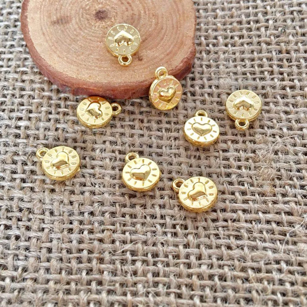 wholesale 20 pcs 10x8mm Love heart charm cute Pendants For Jewelry Making tiny Love heart Charms