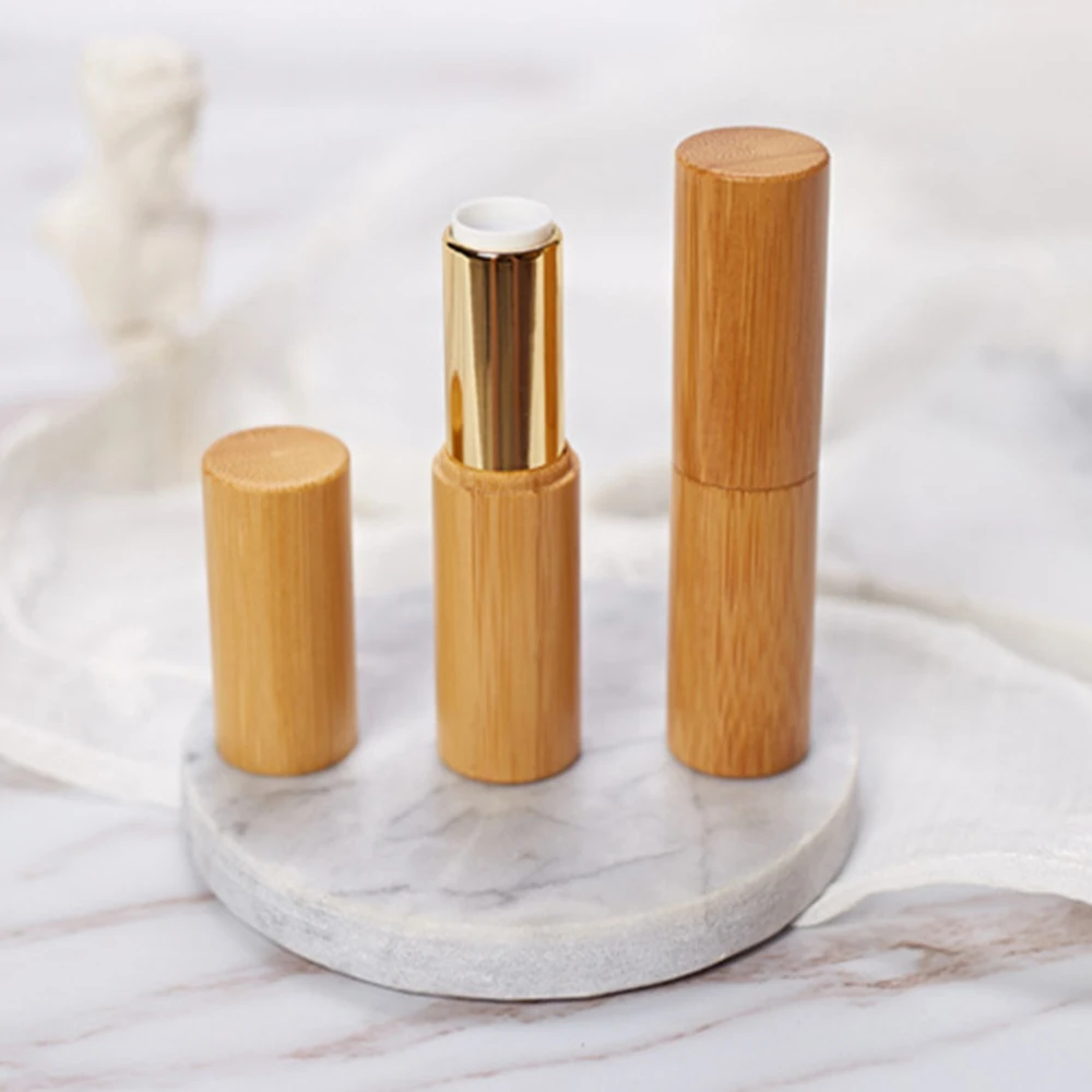

Wooden Bamboo Empty Lip Gross Container Lipstick Tube DIY Container Lip Balm Tubes Creative Design Lipstick Organize Tubes