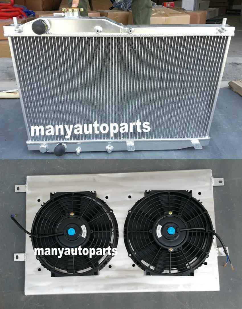 Aluminum Radiator+shroud+fan For Honda S2000 01 02 03 04 05 06 07 08 09