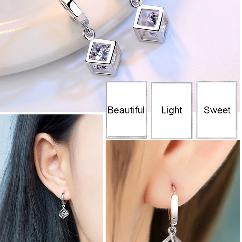 geometric drop earrings women silver jewelry (5)