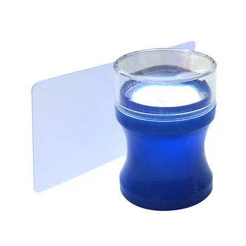 4cm Big Head Stamper Stamping Scraper With Cap  Handle Blue Clear Jelly Silicone Polish Print Template Tools Nail Art Set