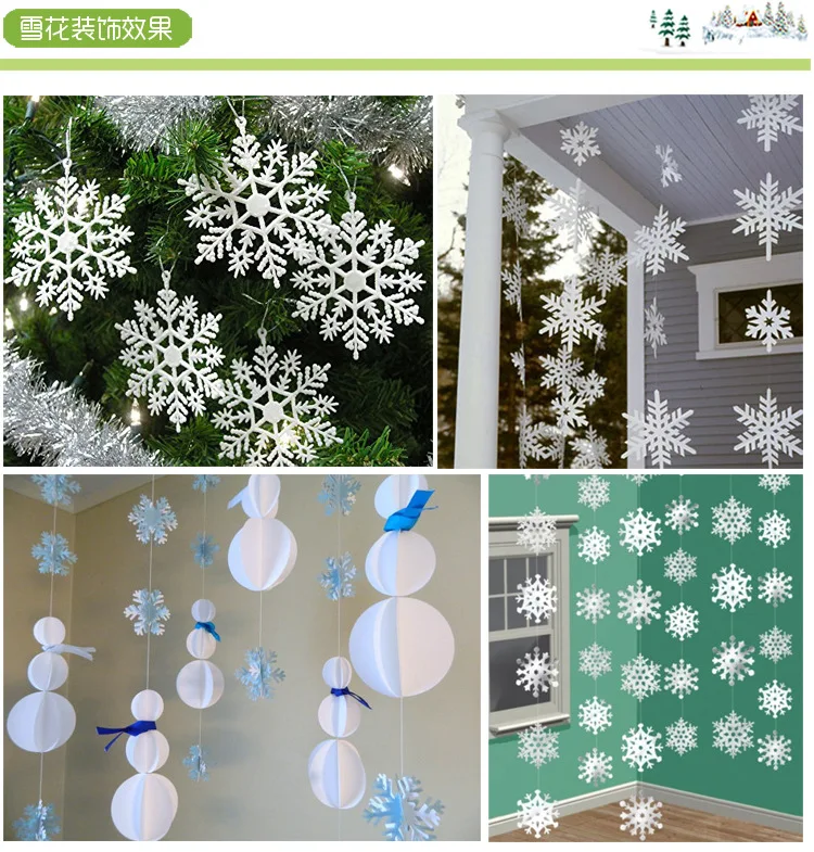 3M 3D белые картонные снежинки, украшения для украшения новогодней рождественской вечеринки
