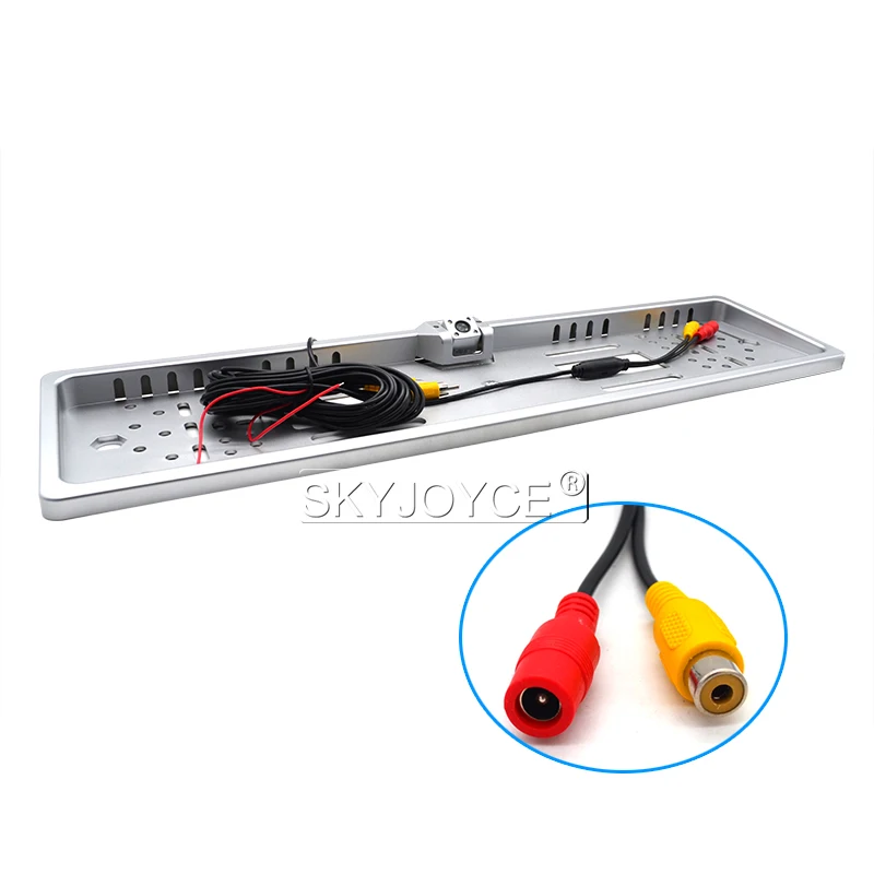 SKYJOYCE Europe license plate frame HD Waterproof European Car License Plate Frame Auto Reverse Rear View Backup Camera 4 LED (5)