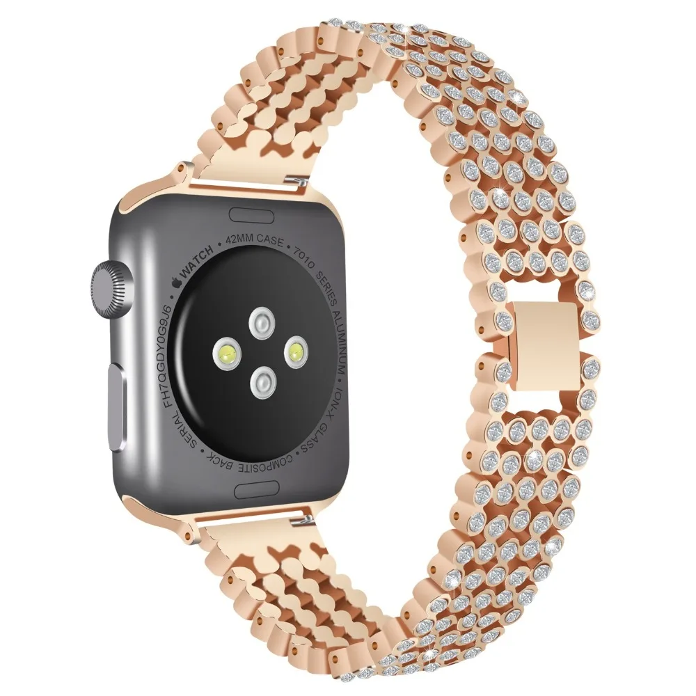 Ремешок со стразами для Apple Watch band 38 мм 42 стильный роскошный сменный Браслет из