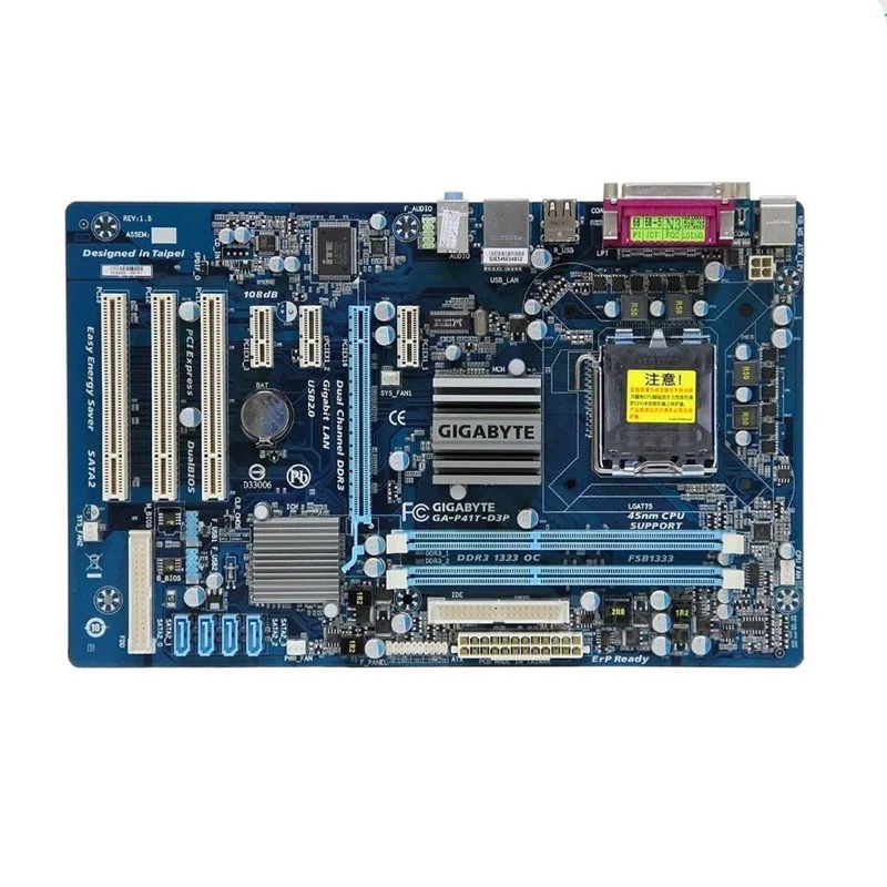 

For Gigabyte GA-P41T-D3P Original Used Desktop Motherboard P41T-D3P G41 LGA 775 DDR3 8G SATA2 USB2.0 ATX