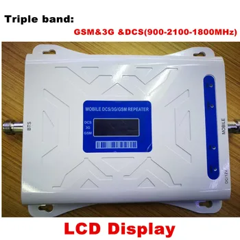 

Signal Amplifier GSM 900MHz LTE 1800MHz UMTS 2100MHz 2G 3G 4G Tri Band LCD Mobile Cell Phone Signal Booster Repeater