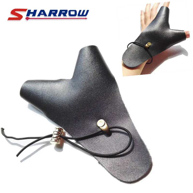 

1 Piece Archery Finger Guard Protect Finger Protection Tool Cow Leather Left Hand Protection Archery Accessory