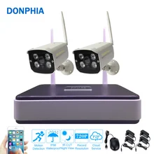 Wireless Security System 720P Surveillance IP Camera Kit 2PCS Wifi NVR Set Outdoor Cloud P2P 1.0MP Night Vision