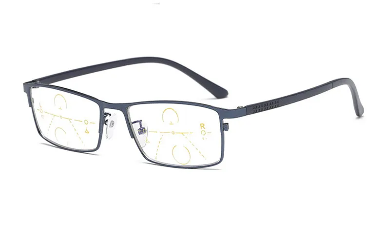 Стильный компьютерный считыватель, прогрессивные Мультифокальные линзы для мужчин и женщин, очки для чтения, бифокальные очки для дальнозоркости, дальнозоркости, очки FML - Цвет оправы: Синий