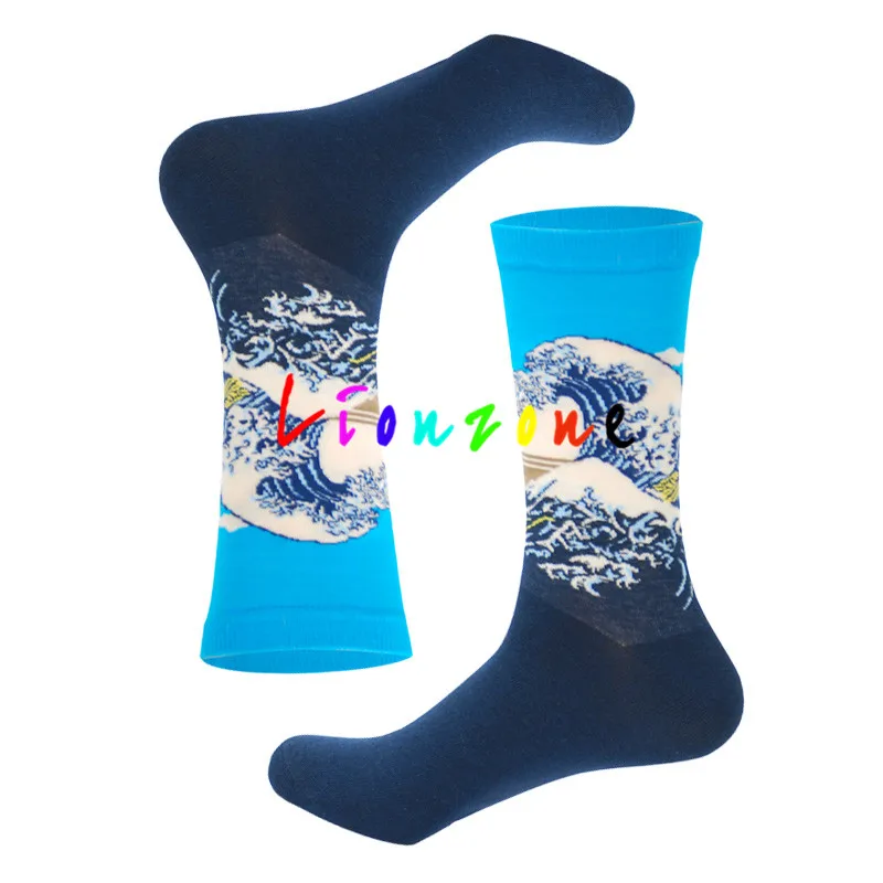 Lionzone Happy Socks женские носки больших размеров с фруктами и известными искусствами, дизайнерские носки хлопковые с забавным рисунком, уличная одежда, подарок для влюбленных