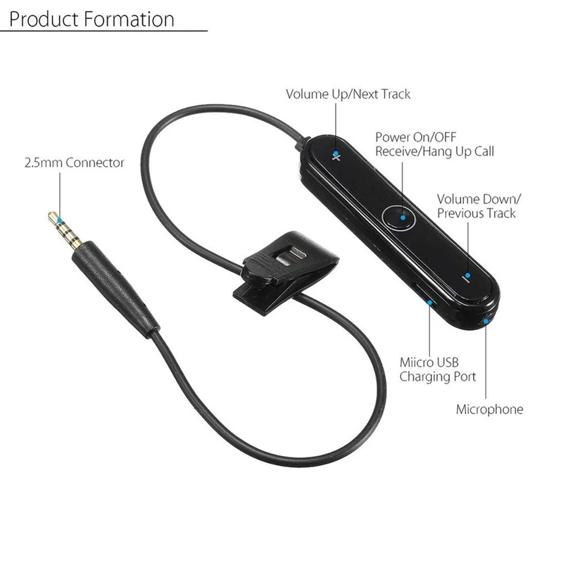 SHELKEE Audio cable Bluetooth 4 1 Wireless Adapter Cable For Bose QuietComfort35 QC35 QC25 OE2 OE2i AE2 headphon