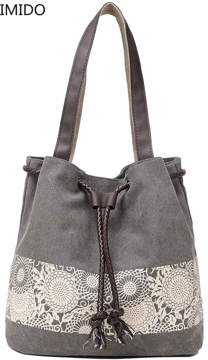 

IMIDO Princess Lace Fashion Women's Handbag Women's Cross-body Bag Canvas Bucket Casual Shopping Handbags Large Shoulder Bags