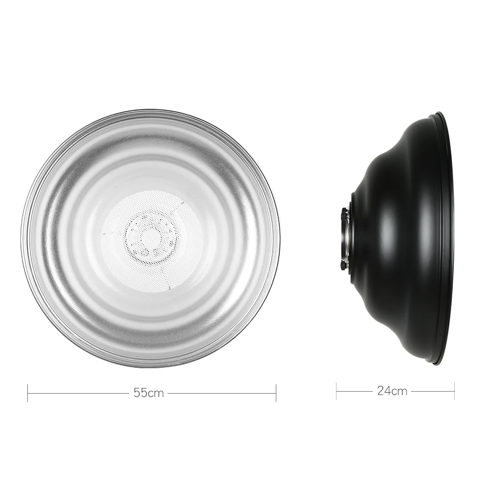 55 см 22 &quotBowens Mount Studio Silver Waved Beauty Dish + Honeycomb Grid с мягкой тканью для студийной вспышки