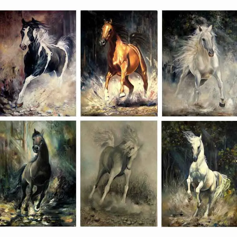 

running horse square rhinestone Diamond Embroidery 3d Diy Diamond Painting Handicraft Inlay Mosaic cross stitch crafts W001