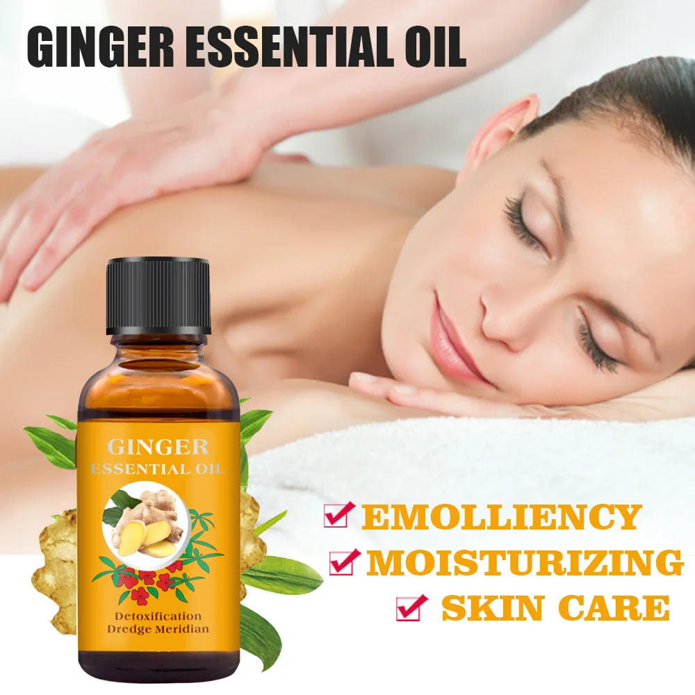 

30ML Pure Plant Ginger Massage Essential Oil SPA Relax Moisturizing Body Essential Oil for Scrape Therapy Skin Care TSLM2