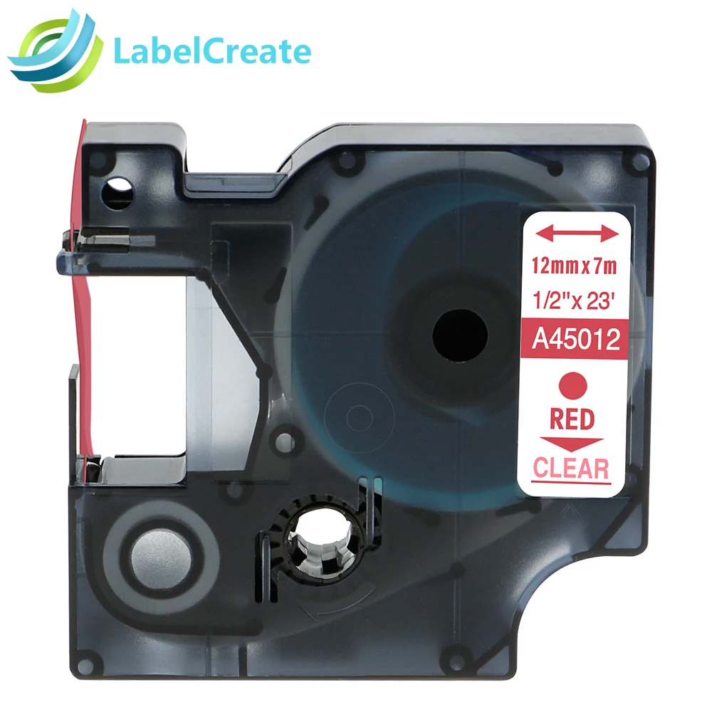 Compatible 45012 DYMO D1 Label Printer 45012 12mm Replace Red on Clear