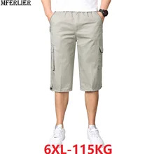 Летние мужские карго шорты армейский зеленый плюс большой размер 4XL 5XL 6XL мужские повседневные карманные шорты черные спортивные шорты для дома серый 43