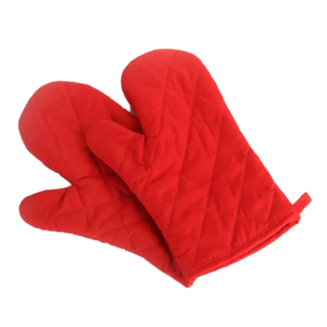 11 Inch Cross Woven Polyester Oven Mitts Kitchen Cooking Baking Gloves