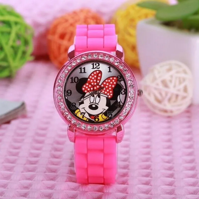 Бренд мультфильм дизайн Детские часы силиконовые алмаз наручные часы Кристалл Леди Часы-желе Horlog Relogio Feminino Montres часы