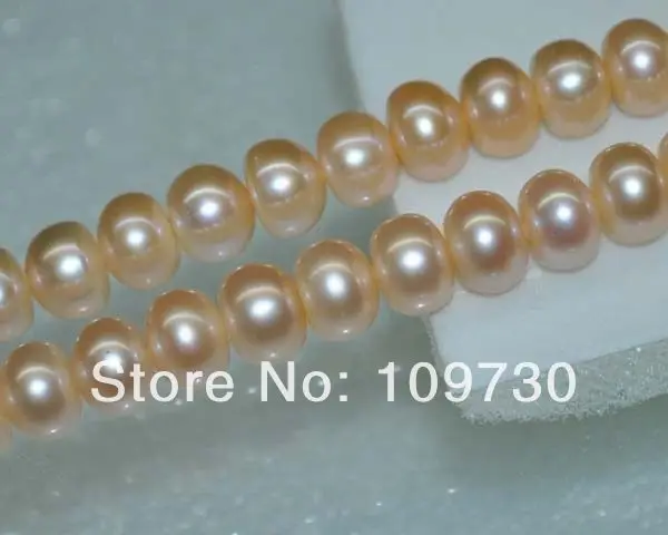 

Jewelry 0072 Outstanding Natural Iridescent pink 2strs AAA 9-10mm bread pearl