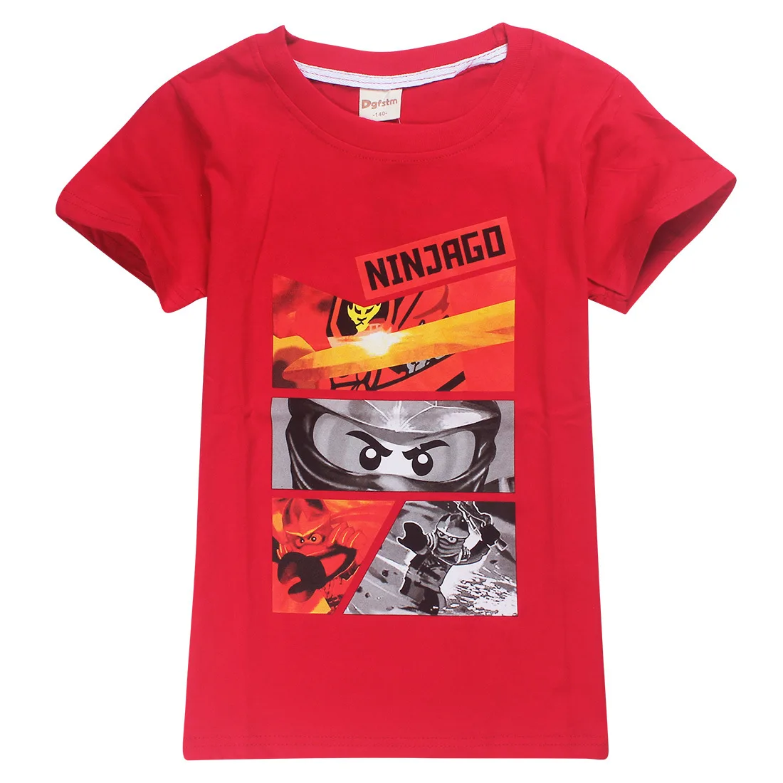 Детская одежда robocar poli Batman ninja одежда Ninjago футболки с принтом героев мультфильмов летние футболки с короткими рукавами для мальчиков - Цвет: Красный