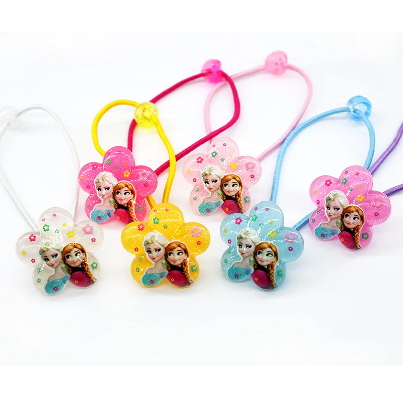 

4pcs/lot Disney cartoon Frozen children hair rope head ring circle headwear Elsa accessories girl birthday gift cosmetic toy