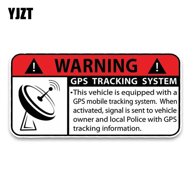 Cheap YJZT 12.6*6.3CM GPS Tracking System Warning Fashion Sticker PVC Bold Decals C1-3032
