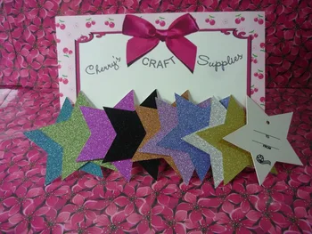 

9x8.56cm 10 mixed colors Glitter Stars Christmas Gift Tags