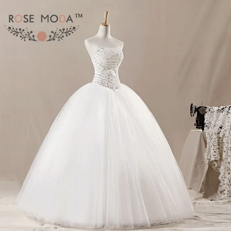 

Fully Beaded Corset Wedding Ball Gown Puffy Tulle Sequined Lace Debutante Dress Vestidos de Noiva Real Photos