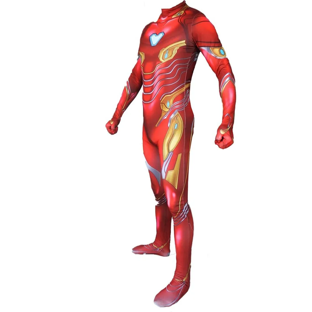 Avengers Endgame Iron Man 3D Print Bodysuit Advanced Tech Cosplay Costumes 2019 new kids adult superhero Jumpsuits Bodysuit Suit