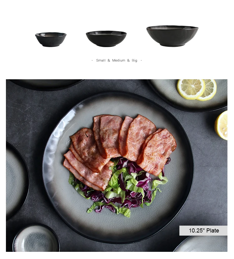 Japanese Style Steak Ceramic Plate Set Dishes Creative Tableware