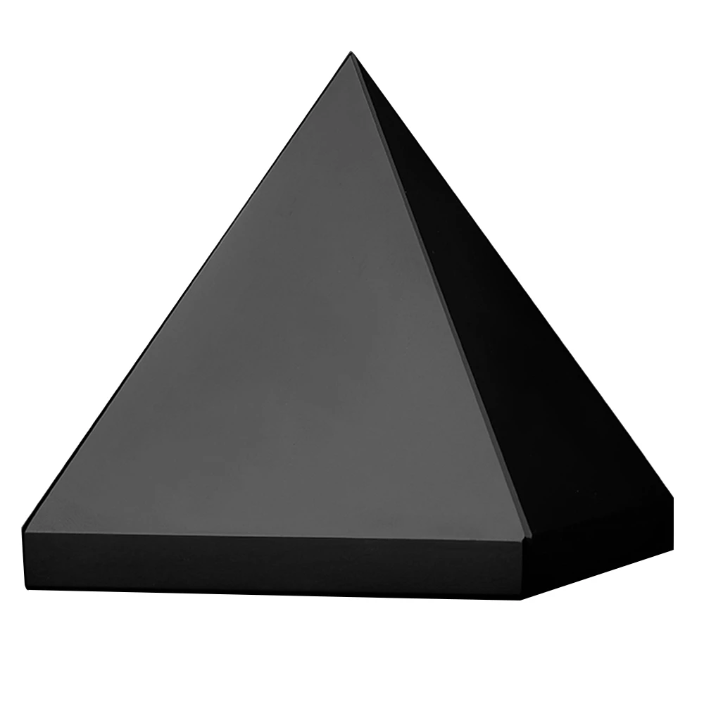 

HOT SeLLing Pyramid Decoration Natural Reiki Energy Charged Black Obsidian Pyramid Crystal Protective Healing 40mm
