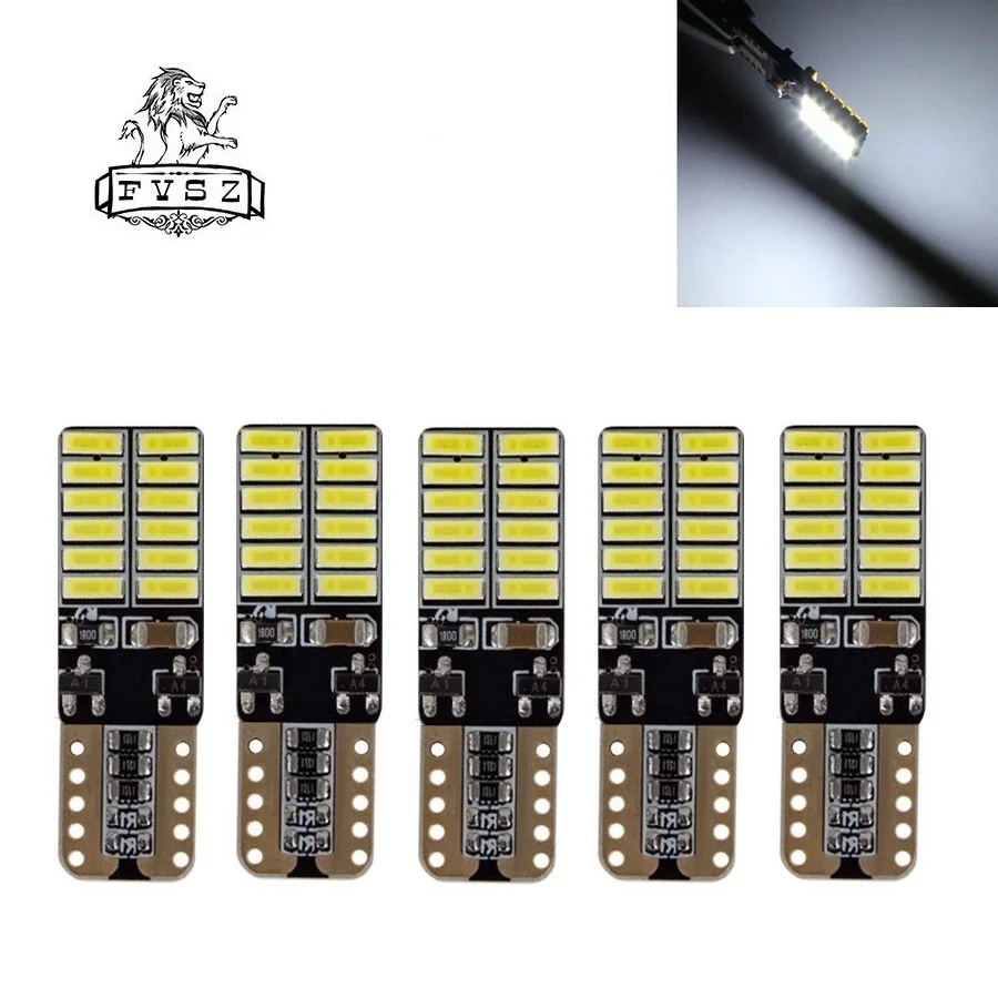 

5Pcs T10 CANBUS 4014 24 smd LED t10 car bulb dashboard lights No error W5W 194 12V 24V 6500k Super bright Clearance Light white
